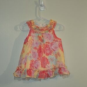 First Impressions Floral Dress - Pink and Yellow